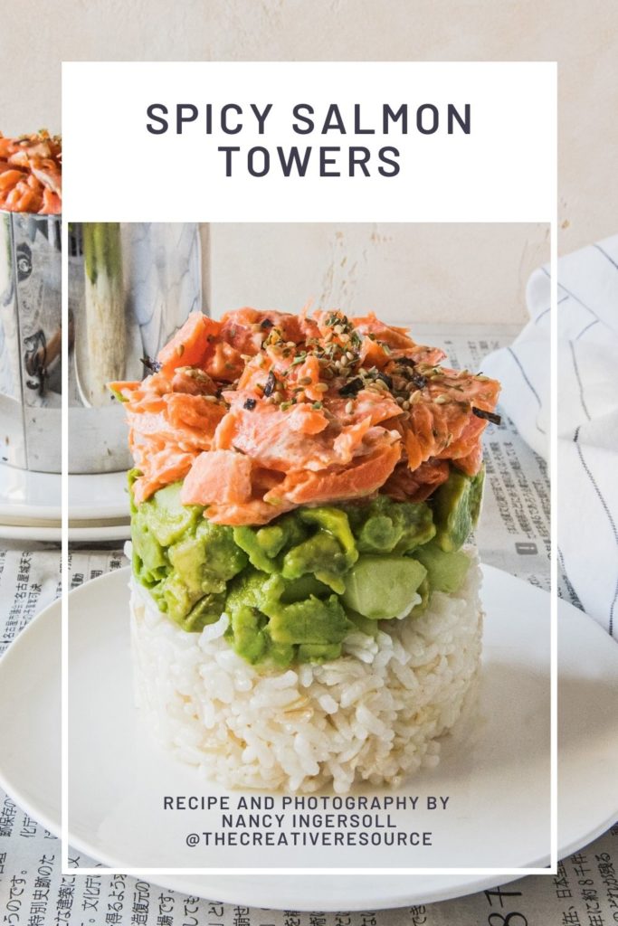 Spicy Salmon Tower Recipe for Pinterest
