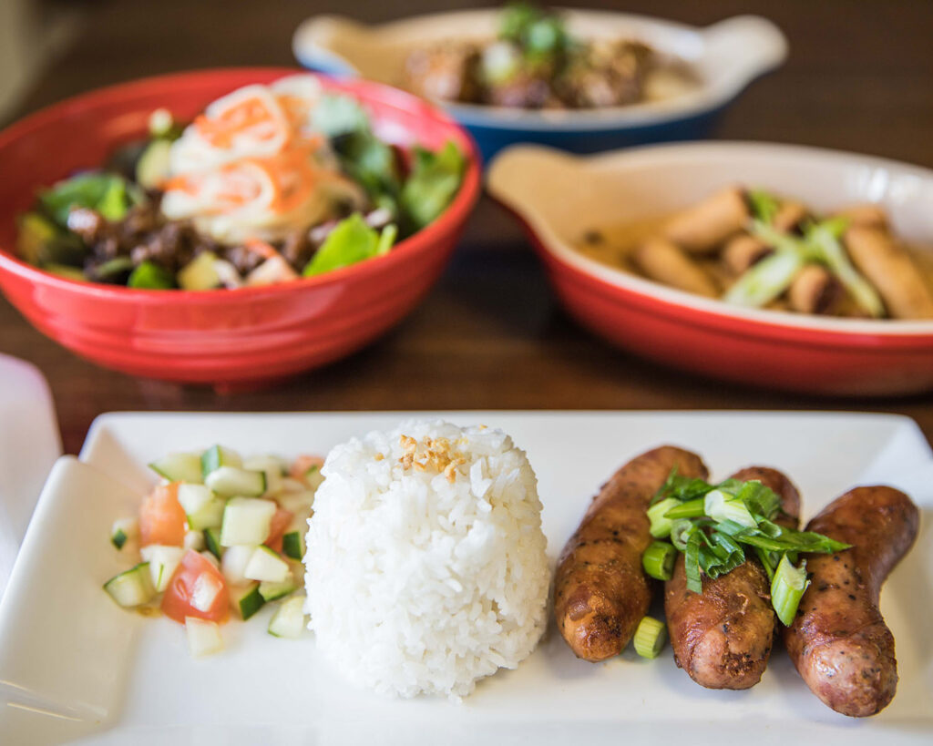 Restaurant Photography by Nancy Ingersoll with Contrasting Colors in both the food and the serving dishes