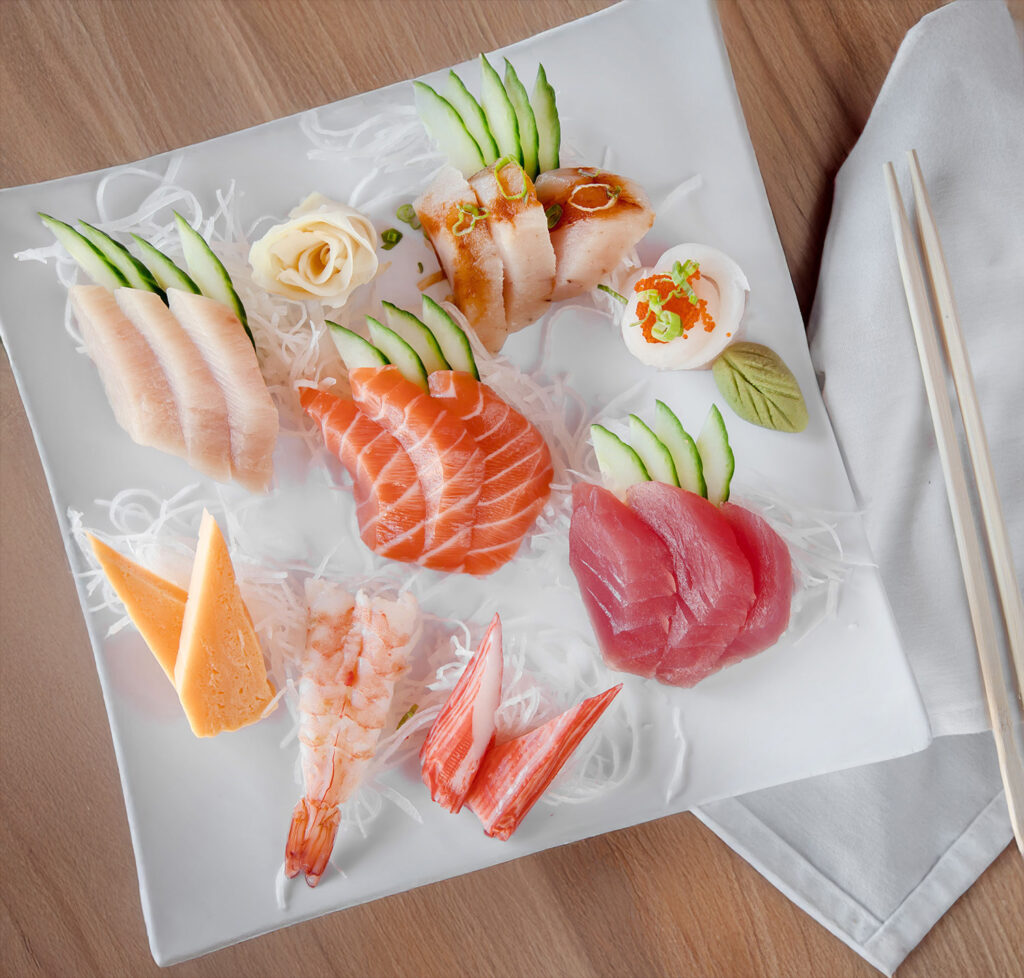 Sashimi in a Japanese Restaurant Photographed by San Diego Food Photographer Nancy Ingersoll